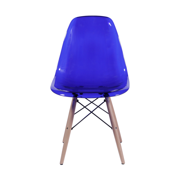 Cadeira Charles Eames em policarbonato com base de Madeira