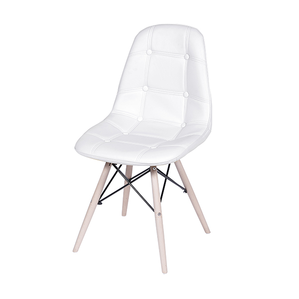 Eames Acolchoado em Botonos em Base de Madeira